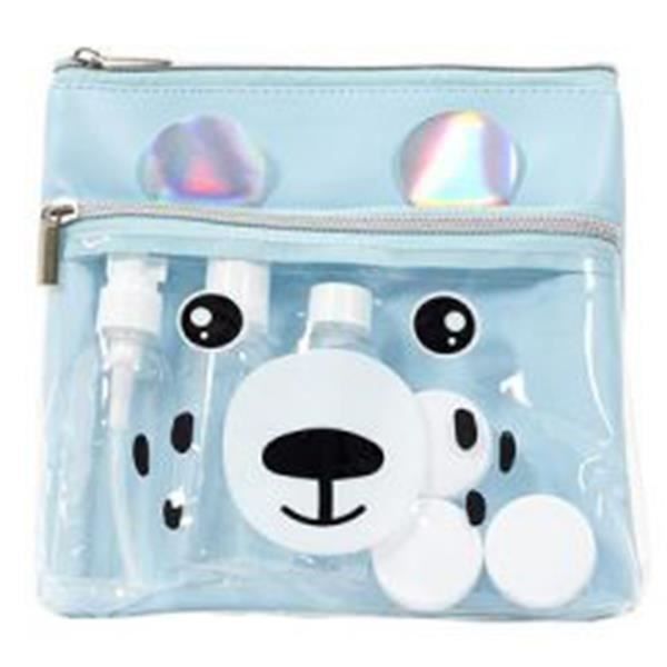 Trousse de Voyage - TOM & ZOE - Bleu - 6 Flacons Inclus - Souple - Zippée