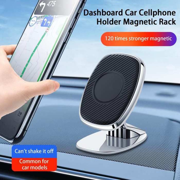 Support Téléphone Voiture - H1557 - 2 Pièces - Fixation Magnétique - Rotation 360° - Plastique ABS