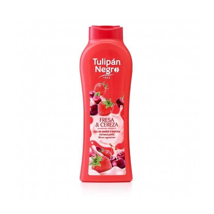 Gel Douche - Tulipan Negro - Fraise et Cerise - 650 ml - Sans Parabène