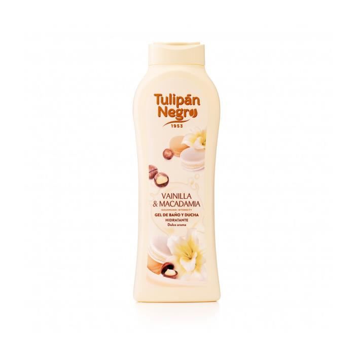 Gel douche - Tulipan Negro - Vanille et Macadamia - 650 ml - Hydratant - Végétalien