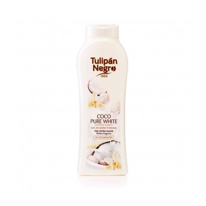 Gel Douche - Tulipan Negro - Gourmandise Intense Coco - 650 ml - Hydratation - Parfum Exotique