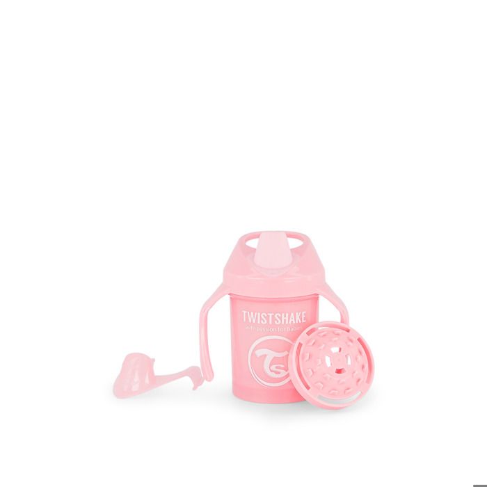 Twistshake Mini gobelet anti-éclaboussures - Bébé -Bec souple-Mixeur de fruits-230 ml-Tasse de sevrage anti-fuite-Sans BPA-4m+-Rose