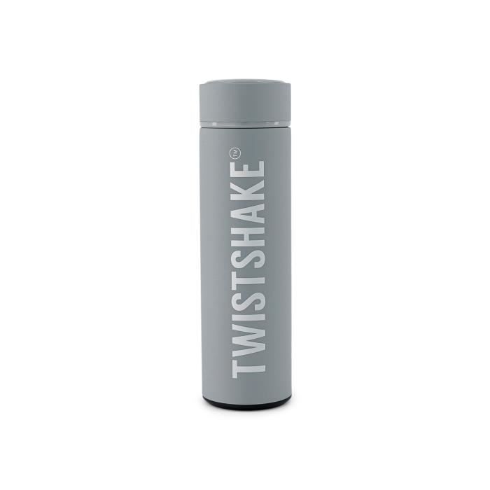 Twistshake Bouteille thermos-Acier inoxydable-Aliments et boissons-Bébés-Sous vide étanche-Contrôle de température jusqu'à 10h-Gris