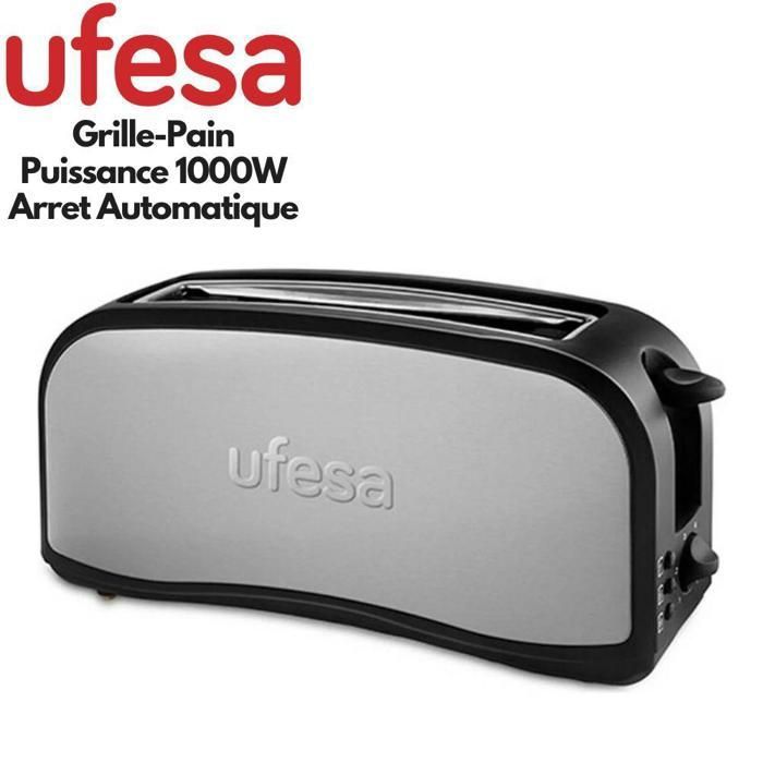 Grille-pain UFESA TT7965 Óptima - Acier inoxydable - 2 tranches - Fonction de dégivrage