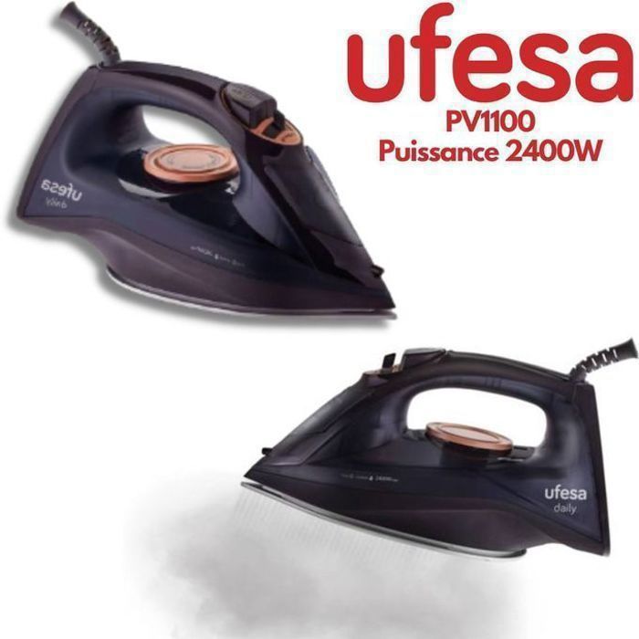 Fer à Vapeur - Ufesa - PV1100C - 2400W - Jet de Vapeur 120g - Antigoutte - Repassage Vertical