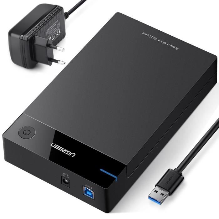 Boîtier Externe - UGREEN - 3.5" SATA HDD SSD - 10 To Max - USB 3.0 - Haute Vitesse 5Gbps