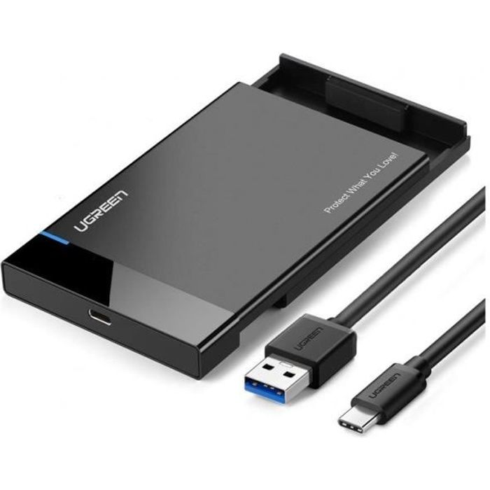 Boitier HDD SSD - UGREEN - USB-C - 2,5 pouces - 6 To - 6 Gbps