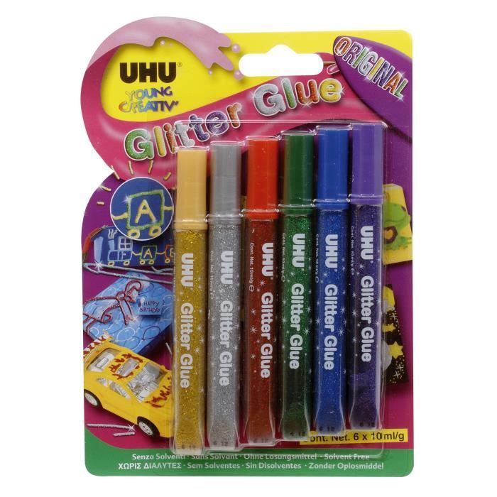 UHU Young Creativ' Glitter Glue Original 6 x 10 ml