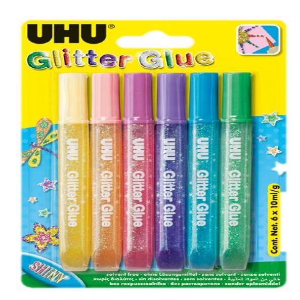 UHU - GLITTER GLUE SHINY 6x10 ml