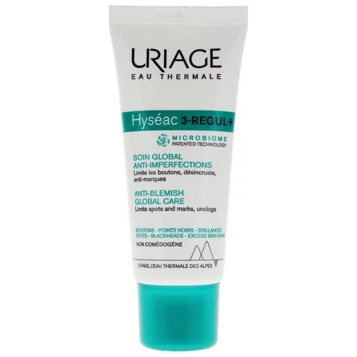Soin Global Anti-Imperfections - Uriage - Hyséac 3-Regul - 40 ml - Peaux Grasses - Non comédogène