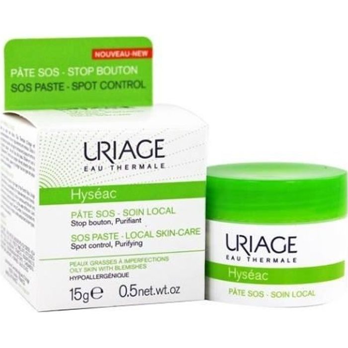Soin Local - Uriage - Hyséac Pâte SOS - 15g - Peaux grasses - Contrôle des boutons