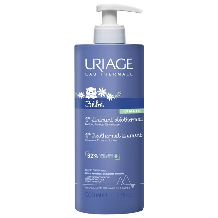 Huile de Bain - Uriage - Bébé 1er Liniment Oléo-Thermal - 500ml - Sans savon - Haute tolérance