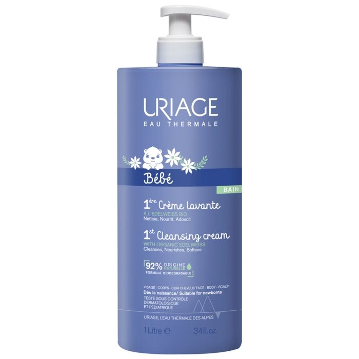 Crème Lavante - Uriage - Bébé 1ère - 1L - Hydratante - Texture Riche - Parfumée