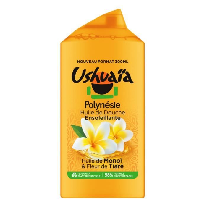 Huile de douche USHUAïA Monoï & Fleur de Tiaré de Polynésie - 300 ml