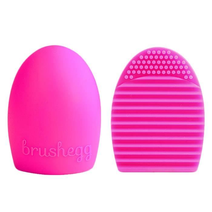 ﻿1 œuf PC Fashion femmes nettoyage gant lavage brosse épurateur Conseil pinceau de maquillage - Rose rouge