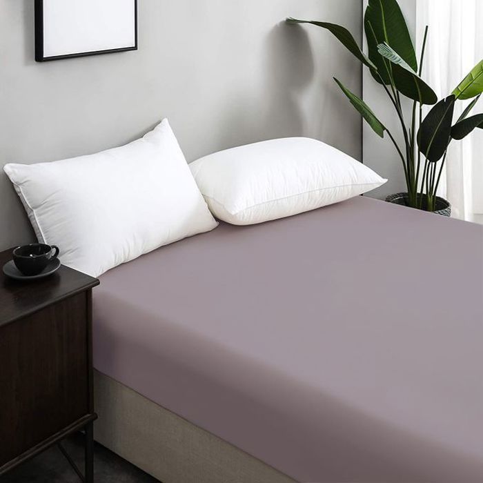 Drap Housse Gris Clair 180x200 cm