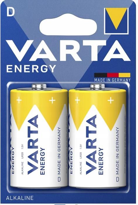 VARTA Pack de 2 piles alcalines Energy D (LR20)