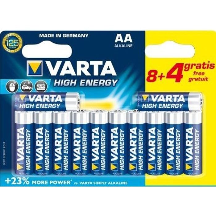 12 Piles LR6 AA VARTA Long Life