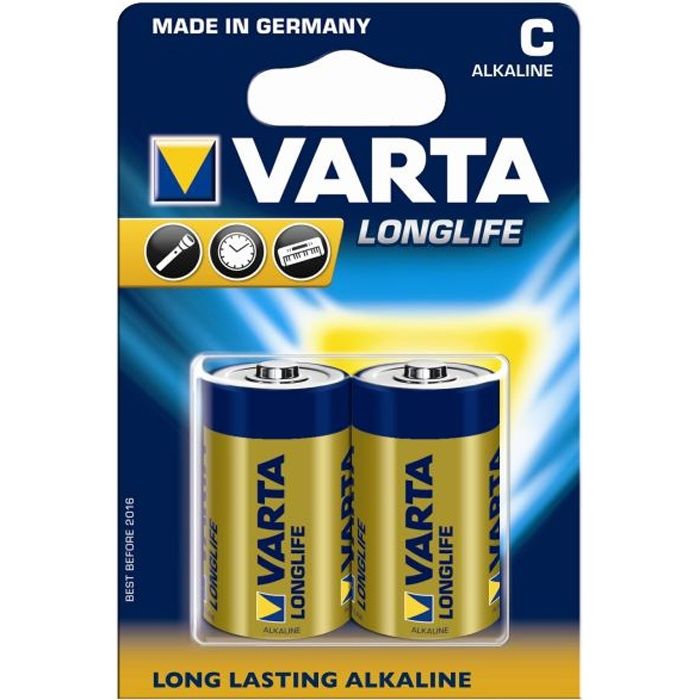 Lot de 2 piles alcalines Longlife Extra LR14 - C