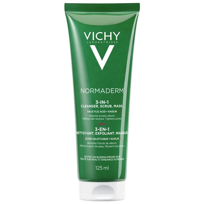 Vichy Normaderm 3 en 1 Exfoliant Nettoyant Masque 125ml