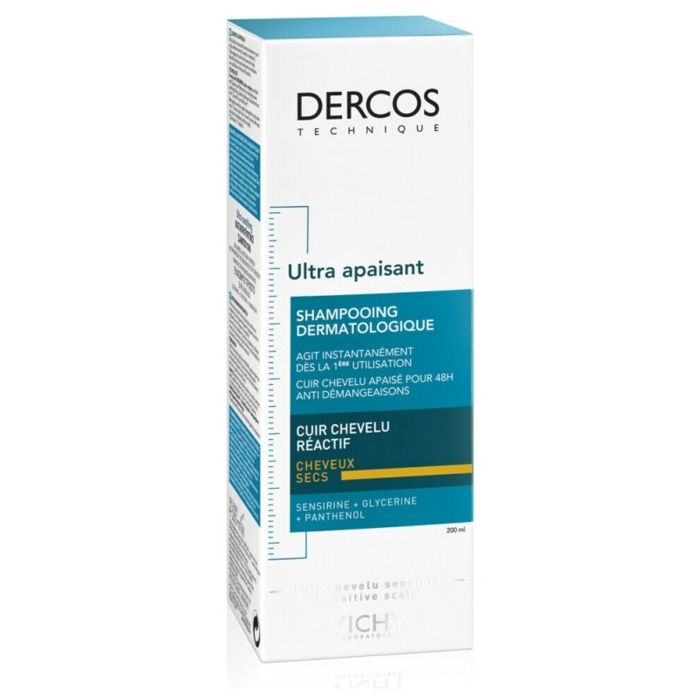 Vichy Dercos Shampooing Dermatologique Ultra Apaisant Cheveux Secs 200ml