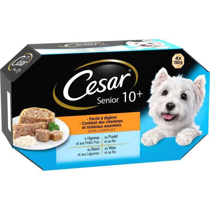 CESAR Gelée à la viande - Pour chien Sénior 10 + - 4 x 150 g